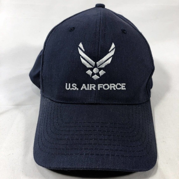 US AIR FORCE HAT CAP DAD MILITARY SNAPBACK ONE SIZE FITS MOST NAVY BLUE OSFM - Picture 1 of 13